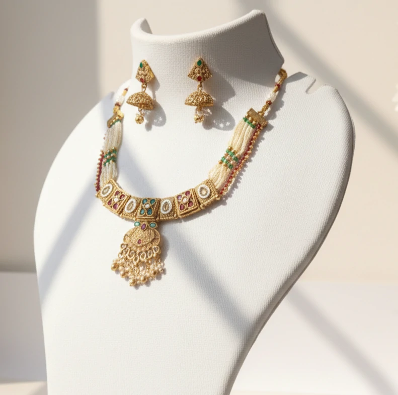 Rajwadi Choker Necklace B2212ERJN27