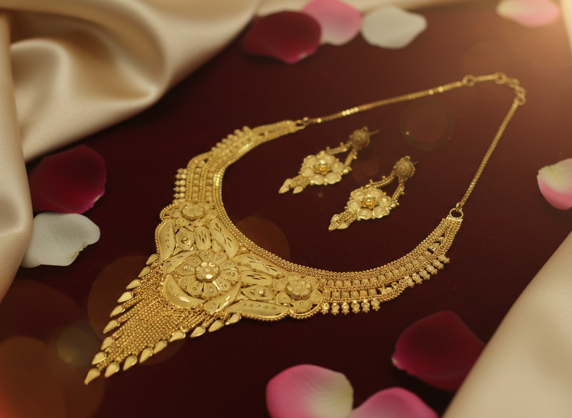 Gold Plated Necklace Set (BX2 SNS 14)