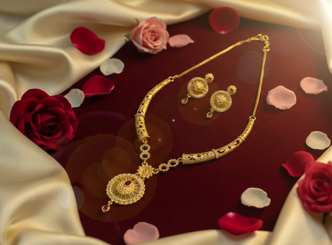 Gold Plated Necklace Set (BX2 SNS 15.1)