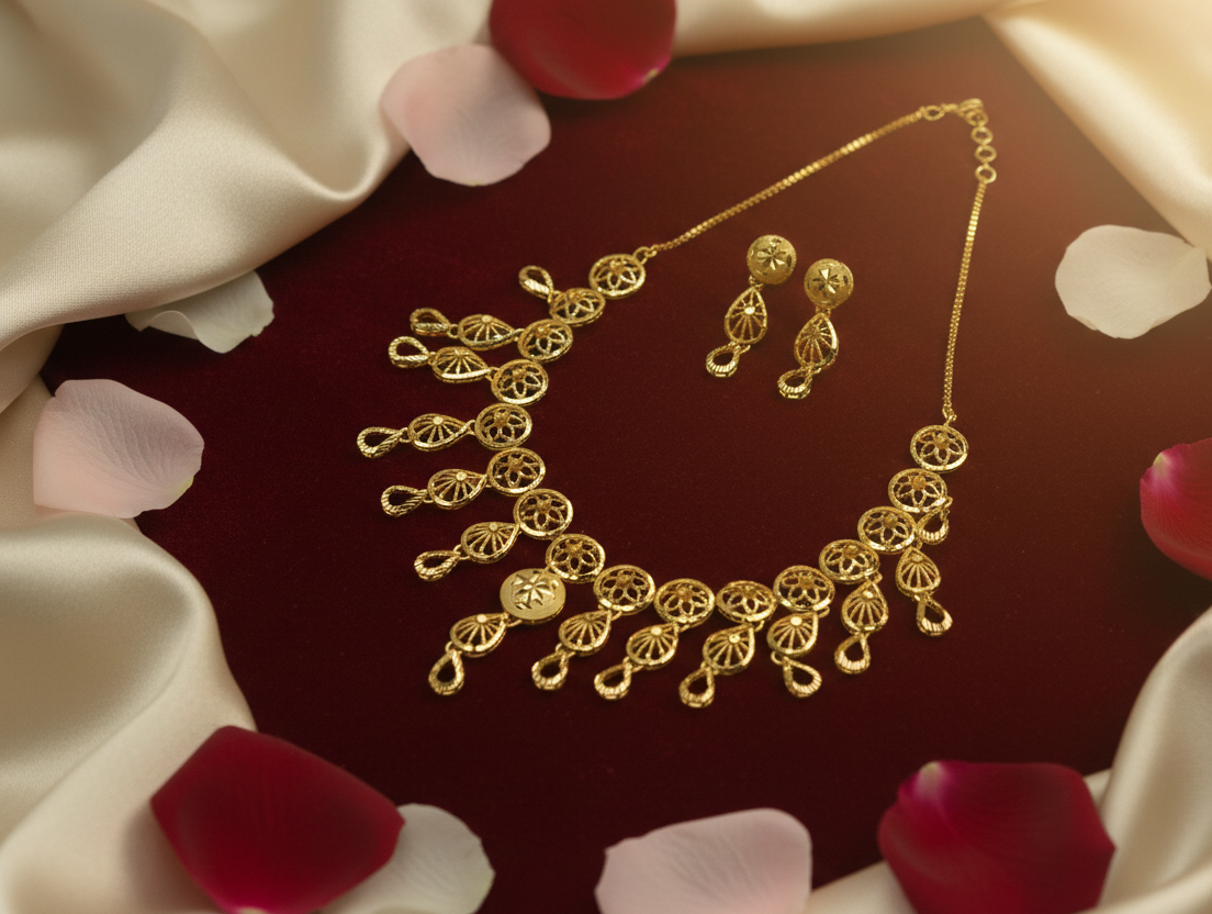 Gold Plated Necklace Set (BX2 SNS9.5)